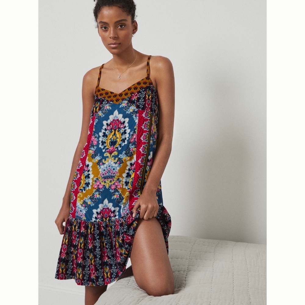 Anthropologie zadie velvet slip dress - size large - NWT